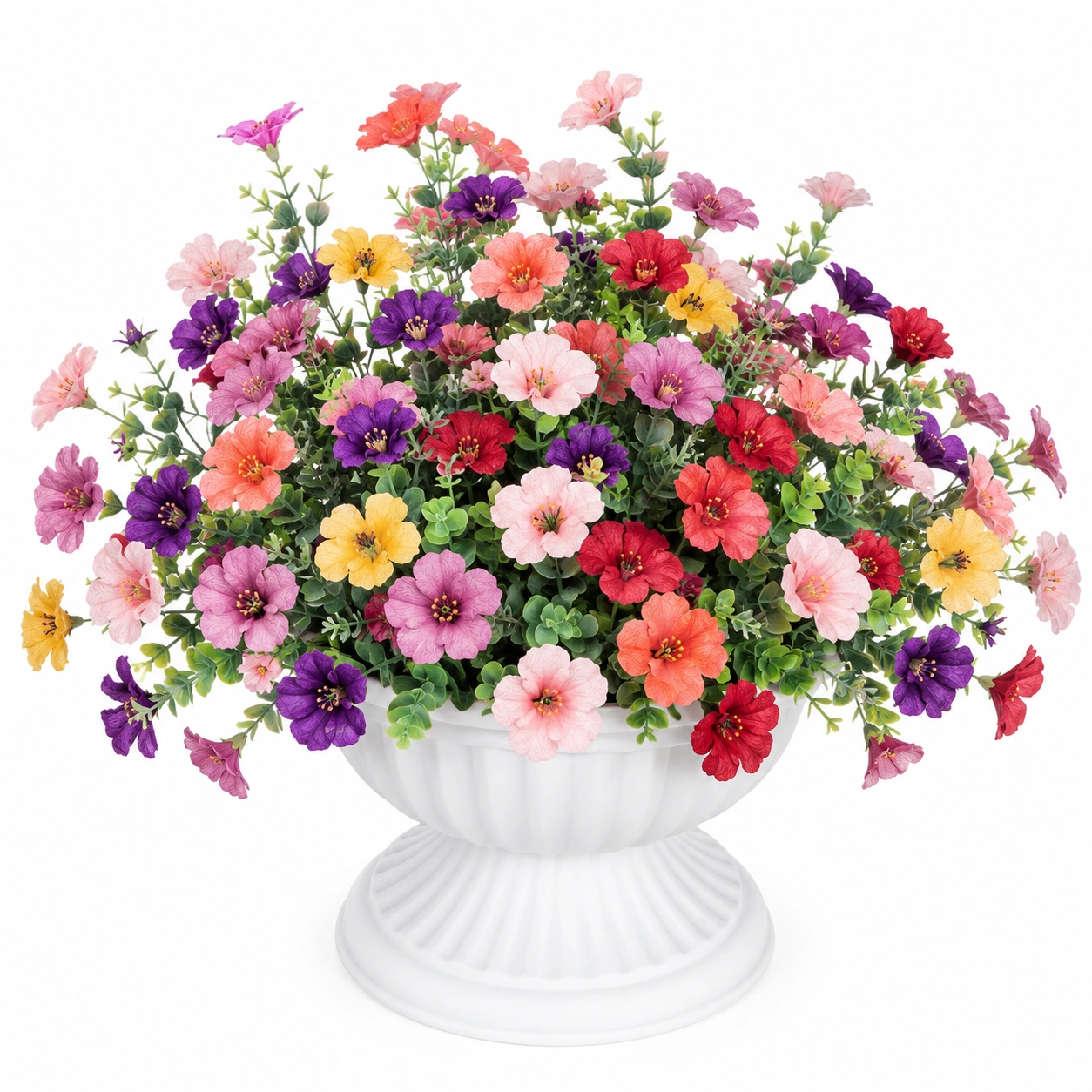 Arreglo Floral Artificial Multicolor con Maceta Decorativa-ulqernova