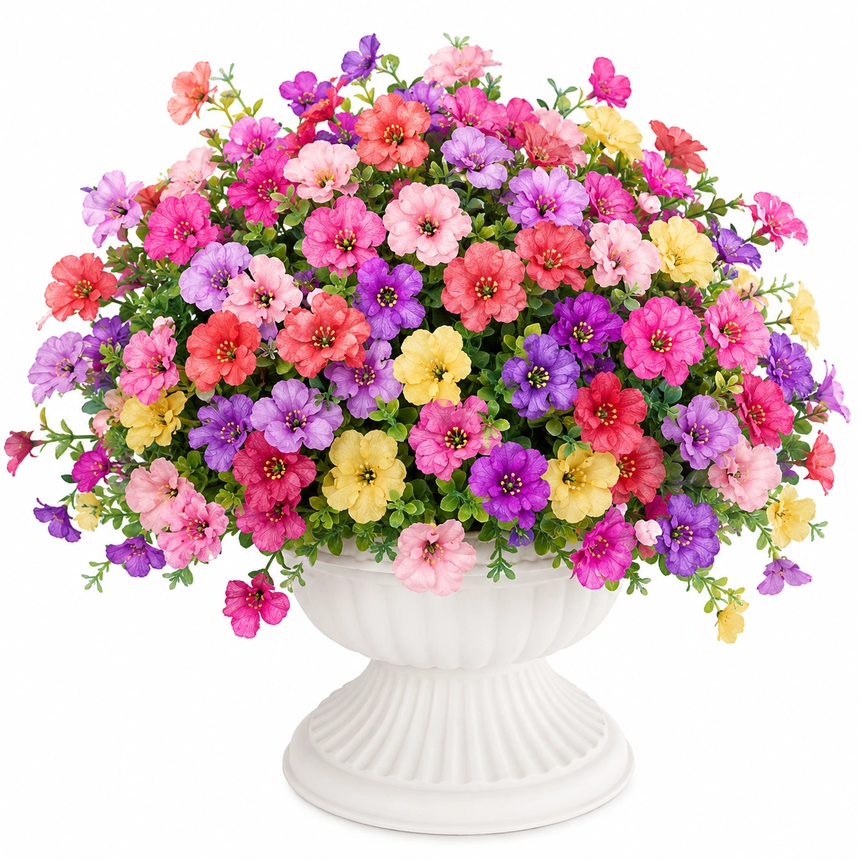 Arreglo Floral Artificial de Colores Vivos con Maceta Decorativa-ulqernova