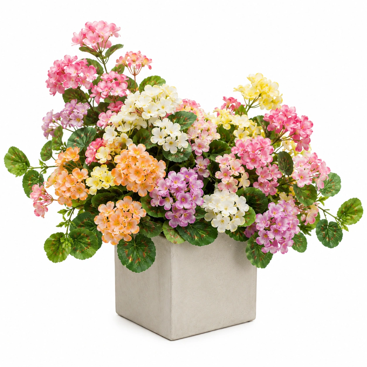 Maceta de Flores Artificiales Mixtas de Colores Vibrantes-ulqernova