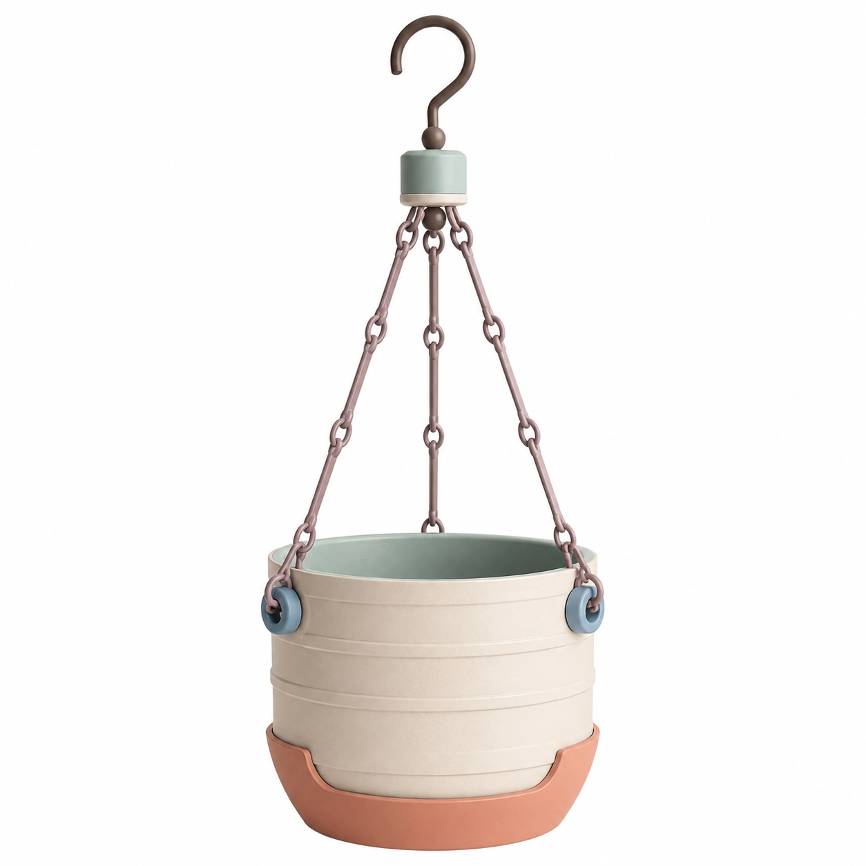 Macetero Colgante de Cerámica con Cuerda y Cuentas Multicolor 15cm-ulqernova