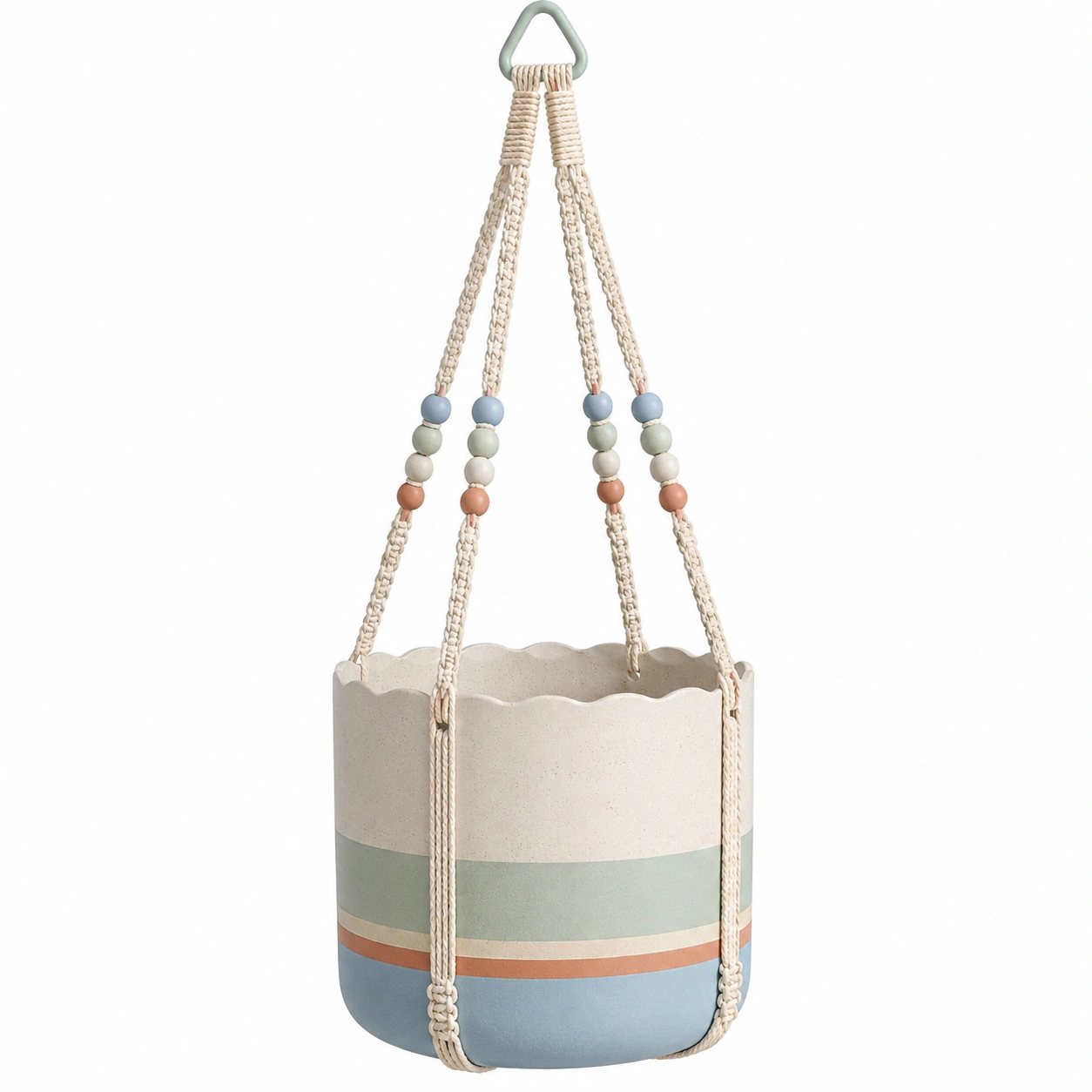 Macetero colgante multicolor diseño geométrico 20x15cm-ulqernova