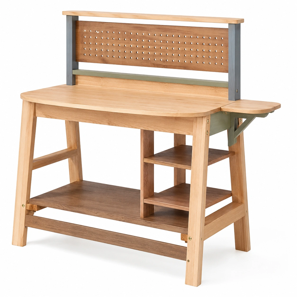 Mesa de Jardinería en Madera Natural con Estantes Multicolores-ulqernova
