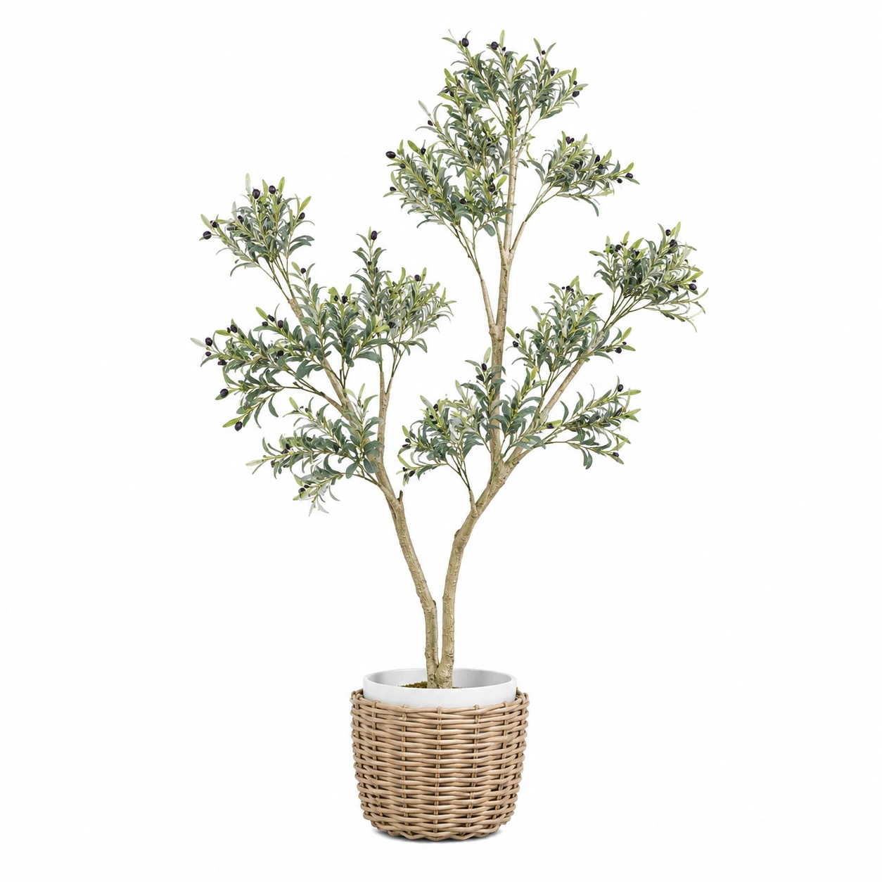 Árbol de Olivo Artificial 150 cm en Maceta Negra-ulqernova