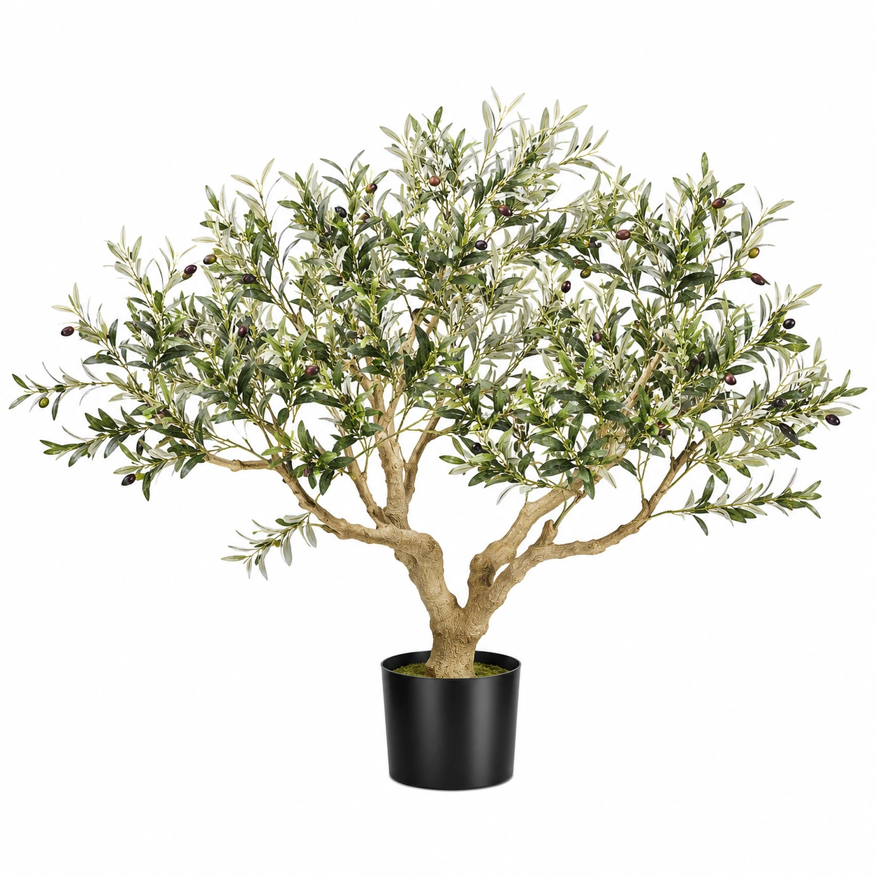 Árbol Artificial de Olivo 180cm Verde con Maceta Decorativa-ulqernova
