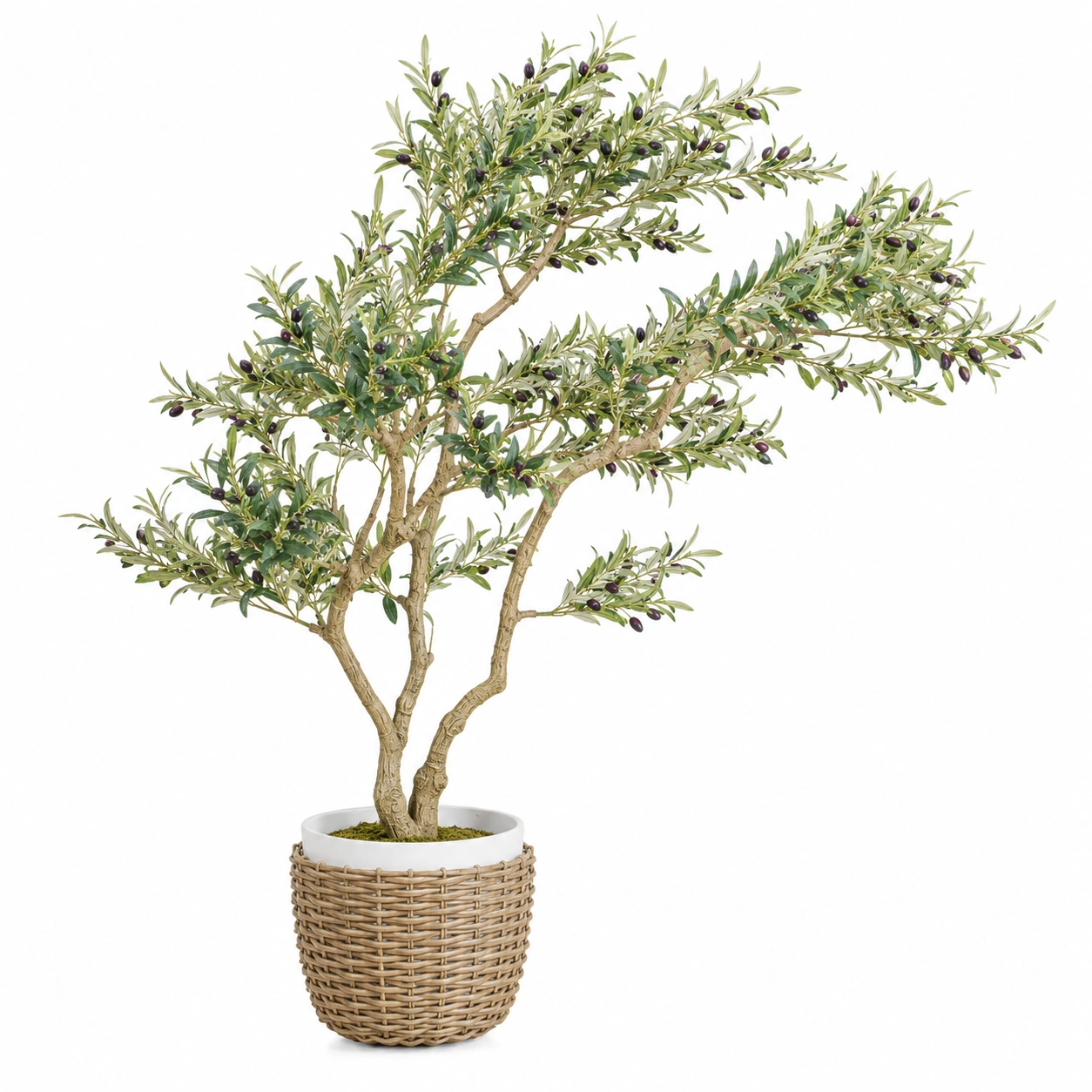 Árbol Artificial Decorativo Verde 150 cm con Maceta Blanca-ulqernova