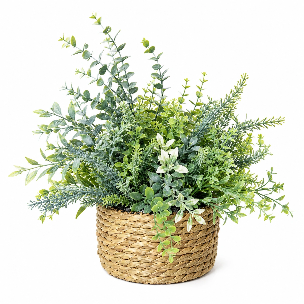 Planta Artificial de Eucalipto Verde en Maceta Decorativa de 45 cm-ulqernova