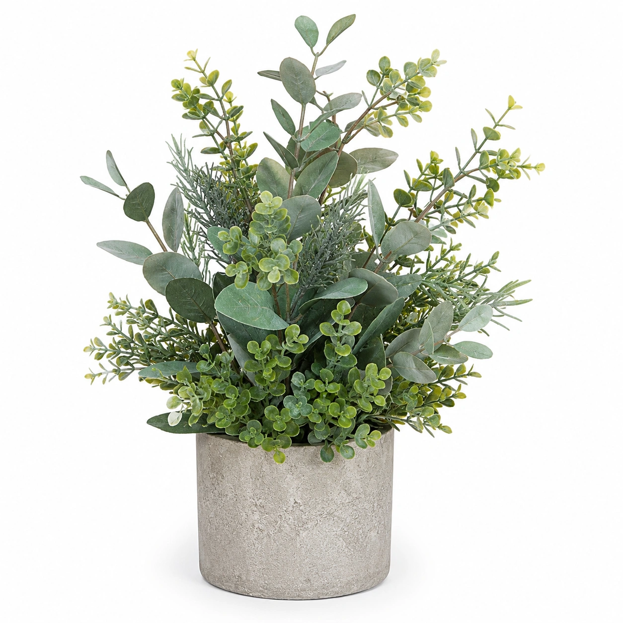 Planta Artificial Verde con Maceta de Cemento 95cm-ulqernova
