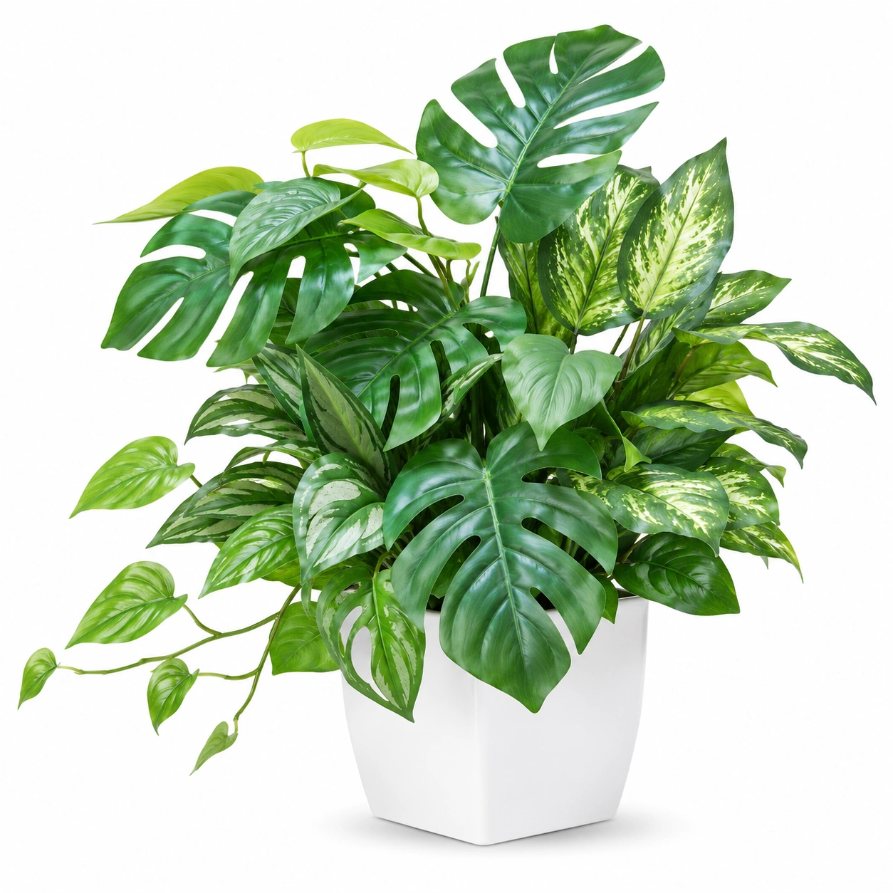 Arreglo de Suculentas Artificiales en Maceta Decorativa Blanca-ulqernova