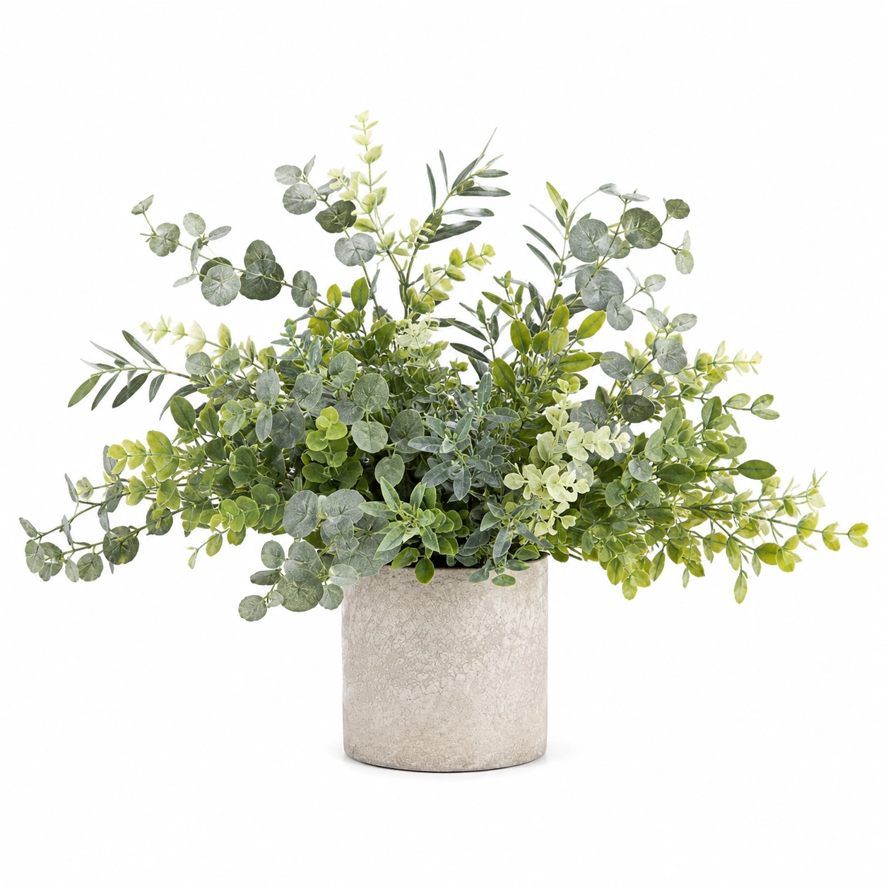 Planta Artificial Decorativa Verde con Maceta Blanca 33cm-ulqernova
