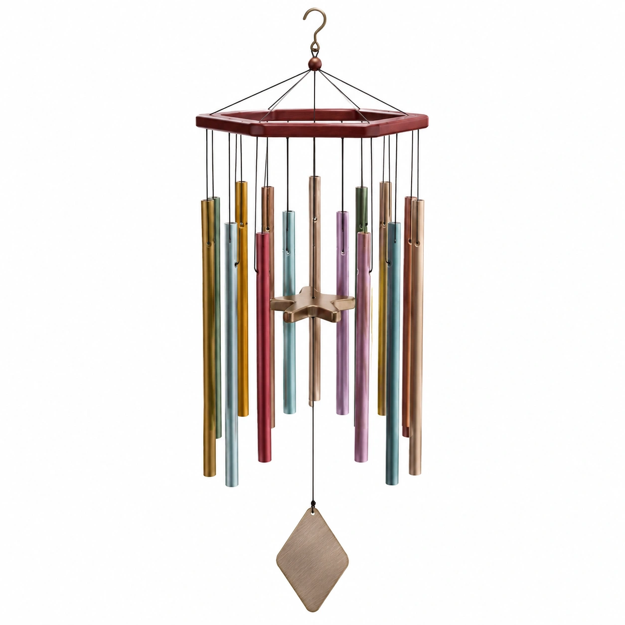 Campanillas de Viento Metálicas Multicolor para Exteriores - 80cm-ulqernova