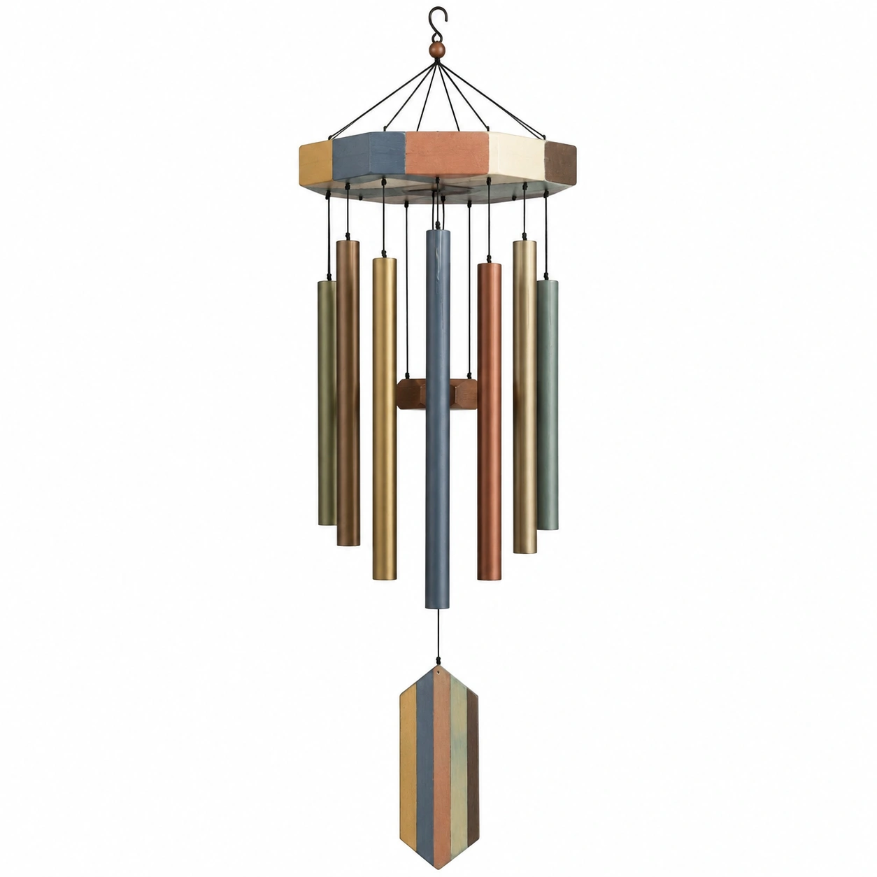 Campanas de Viento Hexagonales Multicolor-ulqernova