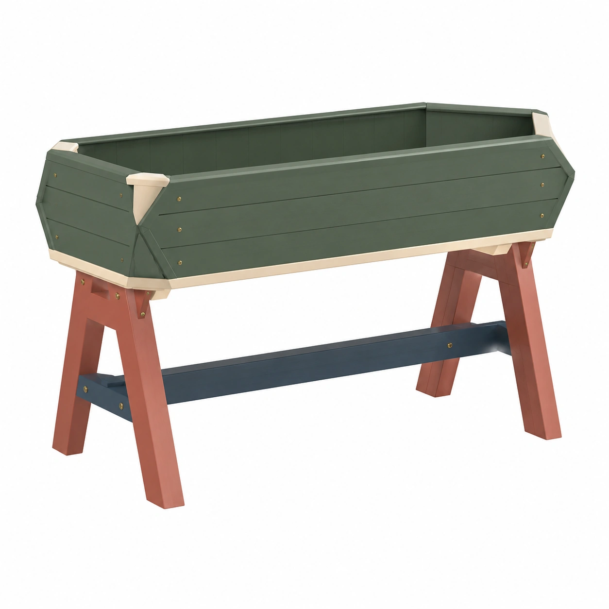 Jardinera elevada multicolor con enrejado para exteriores-ulqernova