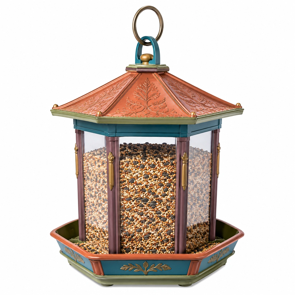 Comedero para Pájaros Colgante Multicolor de 20x25 cm-ulqernova