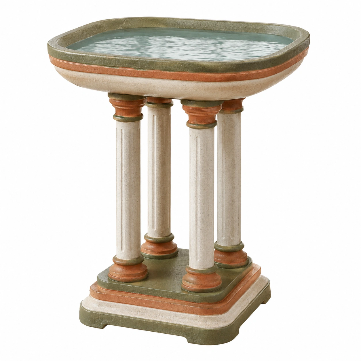 Baño para Pájaros de Jardín Verde, Beige-ulqernova