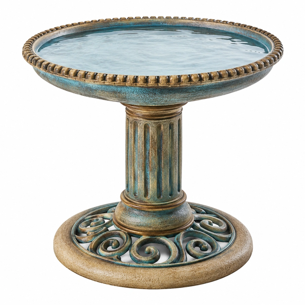 Fuente para Pájaros Decorativa Verde y Marrón para Jardín-ulqernova
