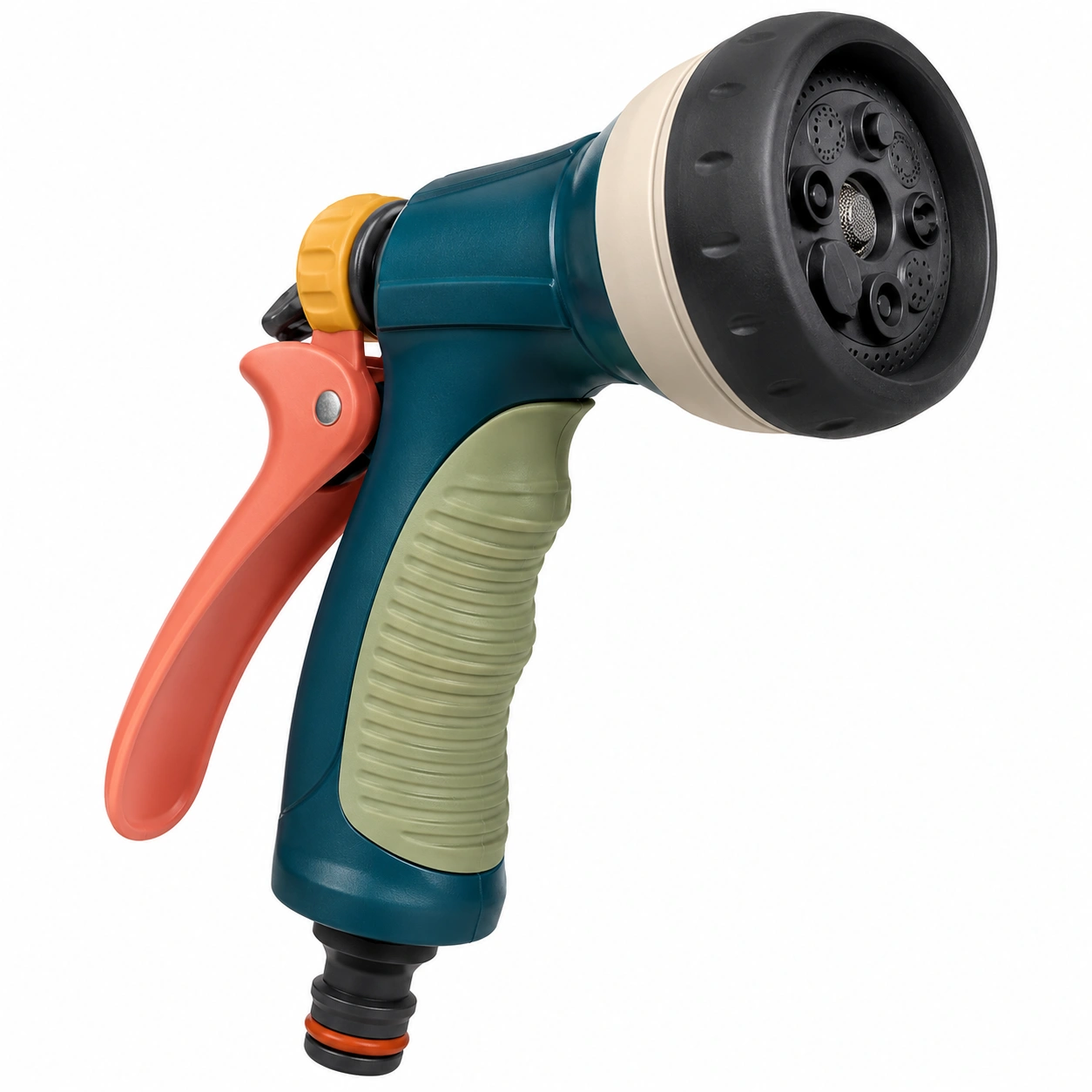 Pistola de Riego Multiusos Verde y Beige con 8 Modos-ulqernova