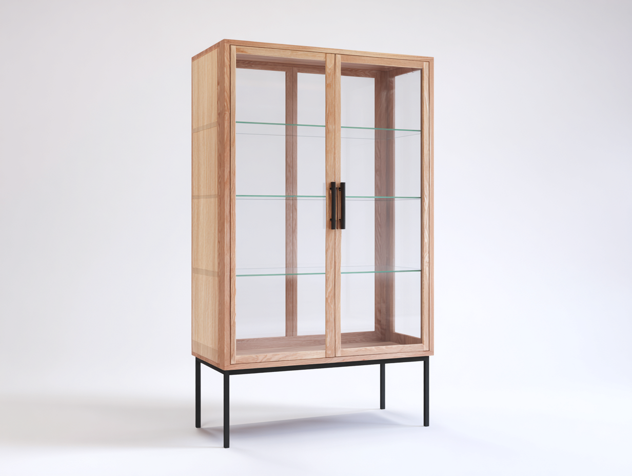 Vitrinas de madera 90x38x170 cm - marrón-negro - 2 puertas acristaladas - estilo moderno-Masahahome