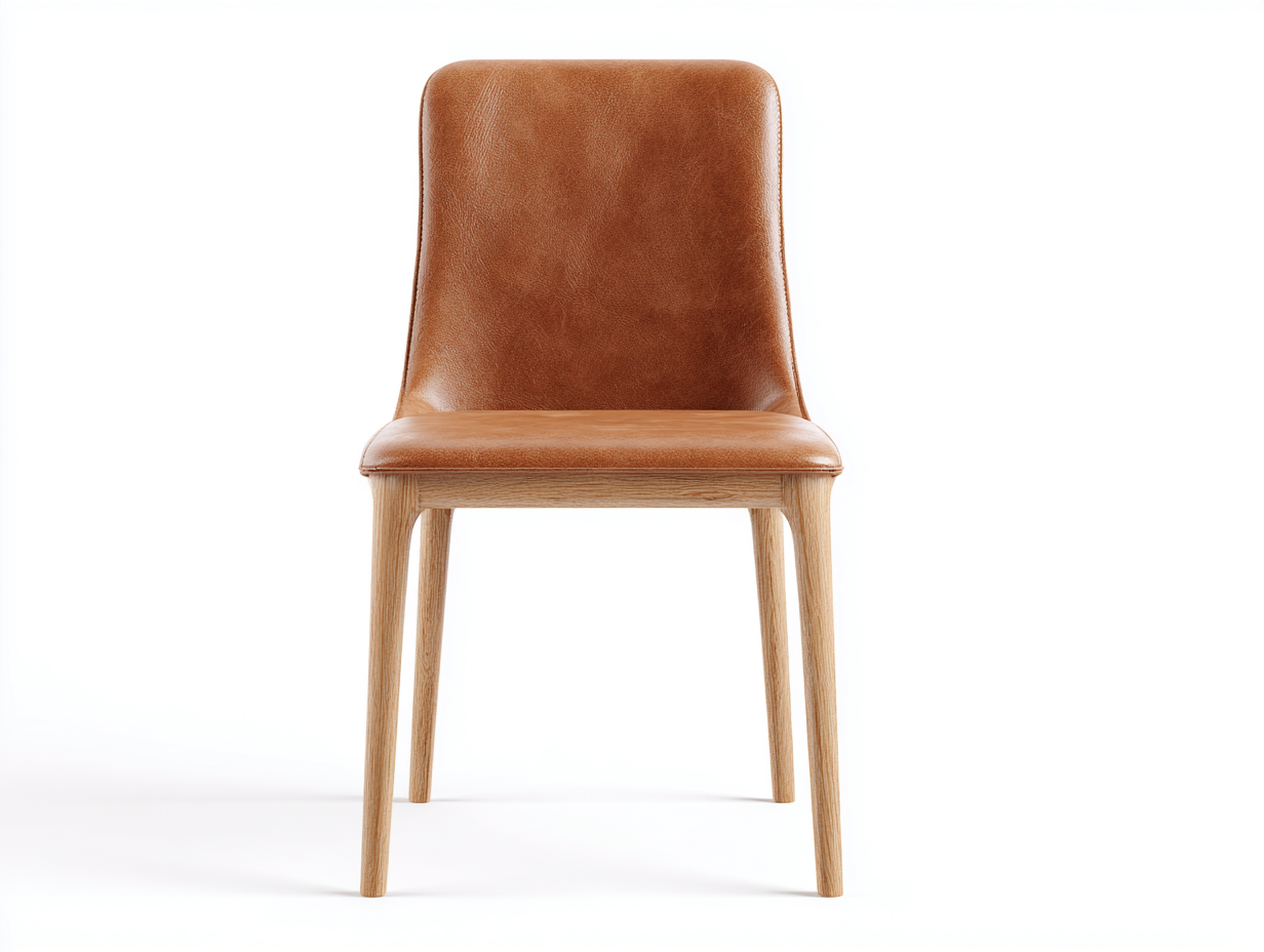 Sillas de comedor tapizada 48x55x86 cm - marrón claro - patas de madera - estilo nórdico-Masahahome