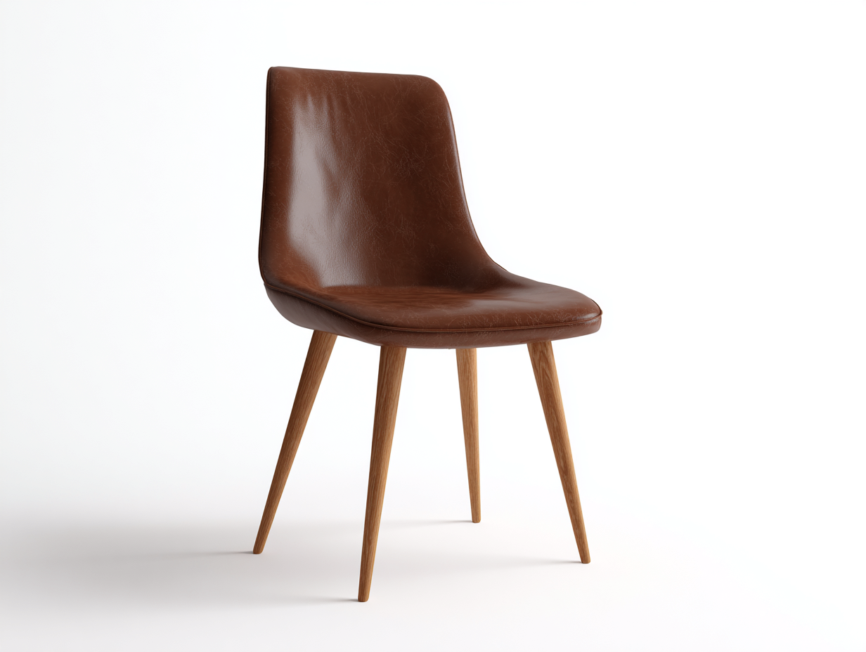Sillas de comedor silla tapizada 50x56x86 cm cuero sintético marrón - patas de madera natural - estilo nórdico-Masahahome