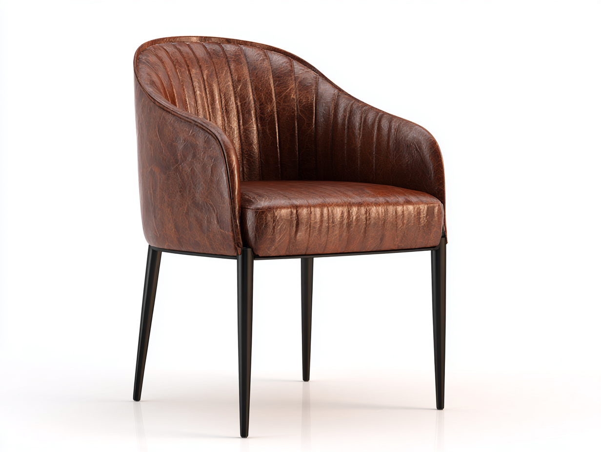 Silla de comedor de cuero sintético 58x58x82 cm - marrón y negro - diseño moderno-Masahahome