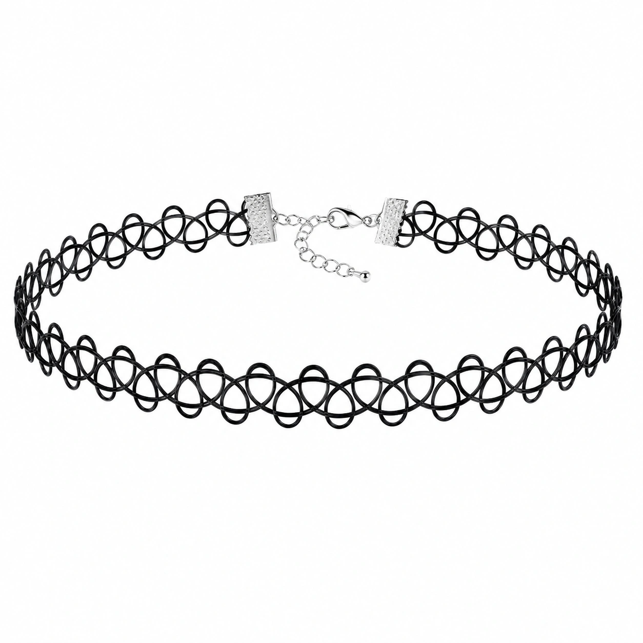 Czarny naszyjnik choker regulowany z motywem tatuażu-Dome Lveta