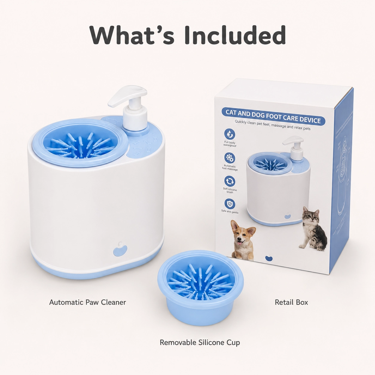 Automatic Dog Paw Cleaner with Built-In Pump