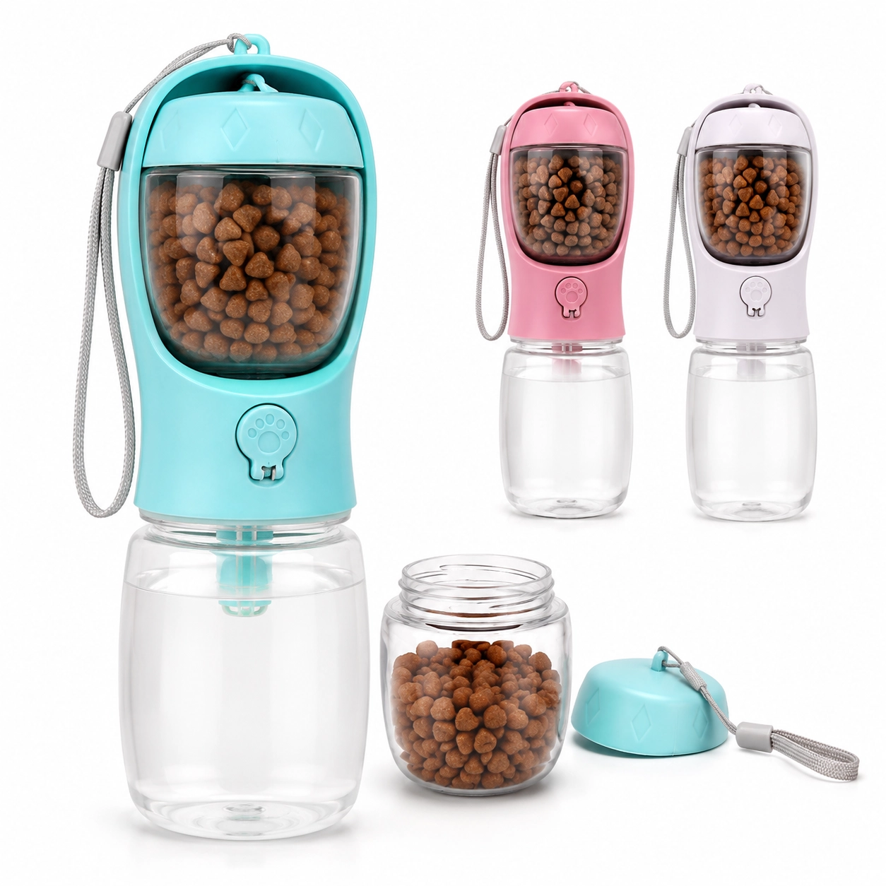 2-in-1 Portable Dog Water Bottle with Treat Container