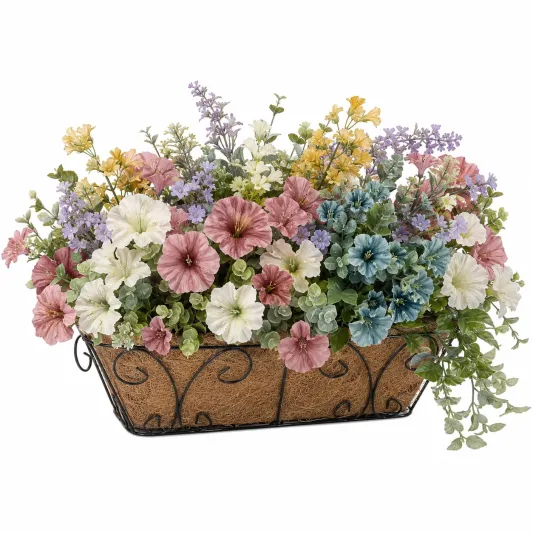 Arreglo Floral Artificial de Primavera en Maceta Decorativa Multicolor-arkmivelo