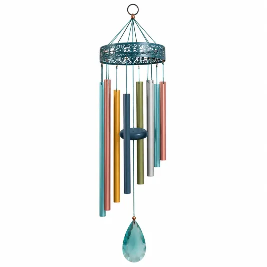 Campana de Viento Multicolor para Exterior con Cristal Colgante-arkmivelo