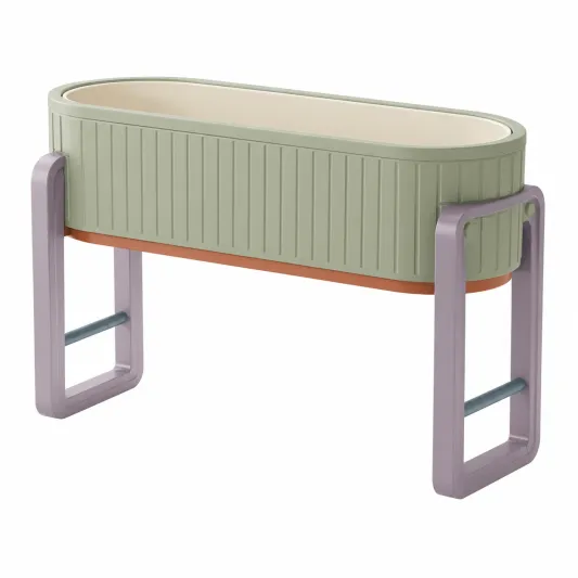 Macetero Elevado 75x30x70cm para Interior y Exterior Verde y Púrpura-arkmivelo