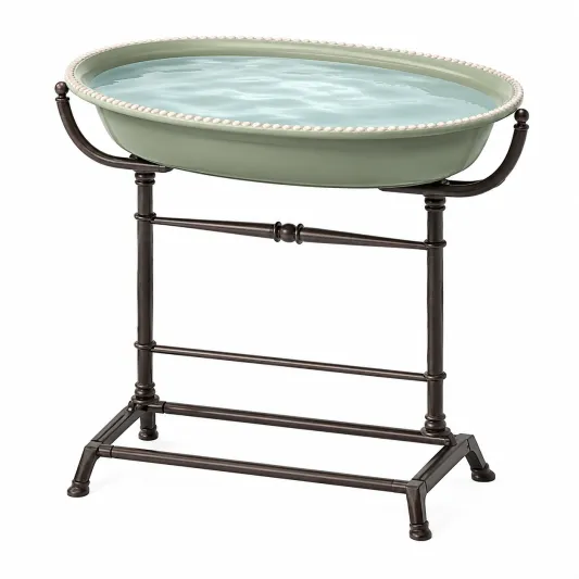 Baño de Pájaros de Cerámica Azul para Jardines-arkmivelo