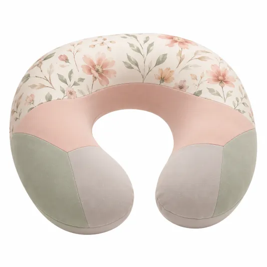 Almohada de Viaje en Forma de U Floral Pastel Multicolor-lornavika