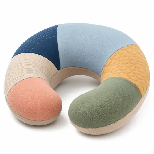 Almohada de Viaje en Forma de U Multicolor Ergonómica-lornavika