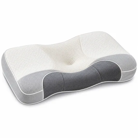 Almohada ergonómica ortopédica beige/gris para soporte cervical-lornavika