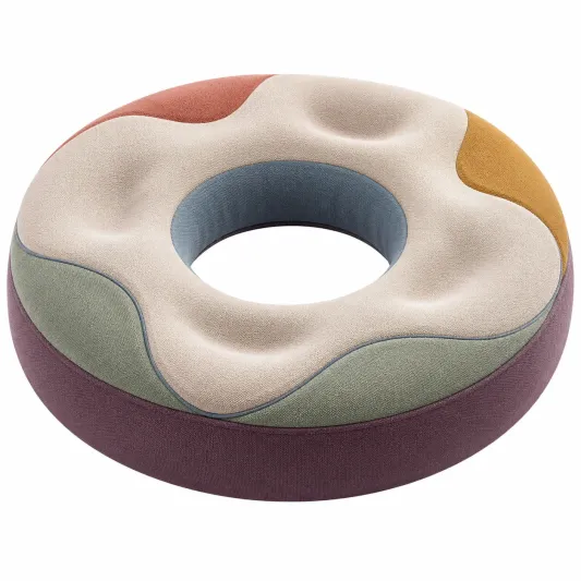 Cojín ergonómico circular multicolor de diseño moderno-lornavika