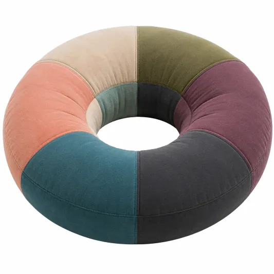 Cojín Circular Multicolor con Soporte, 50cm-lornavika
