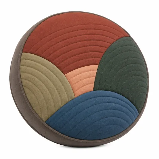 Cojín redondo decorativo multicolor 45cm-lornavika
