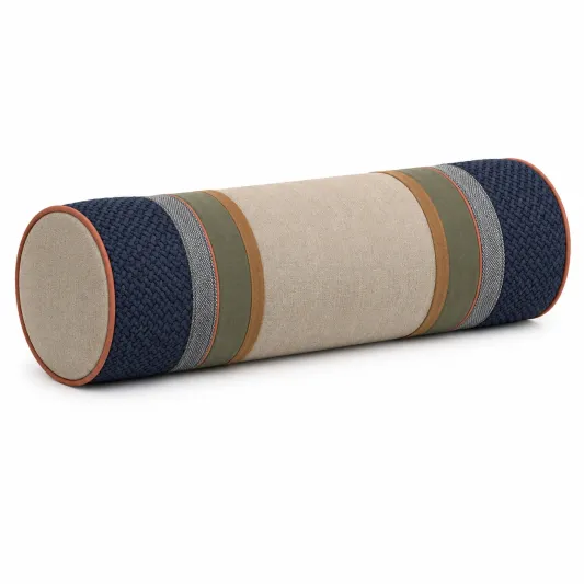 Cojín Cilíndrico Decorativo Multicolor Azul Beige Verde-lornavika