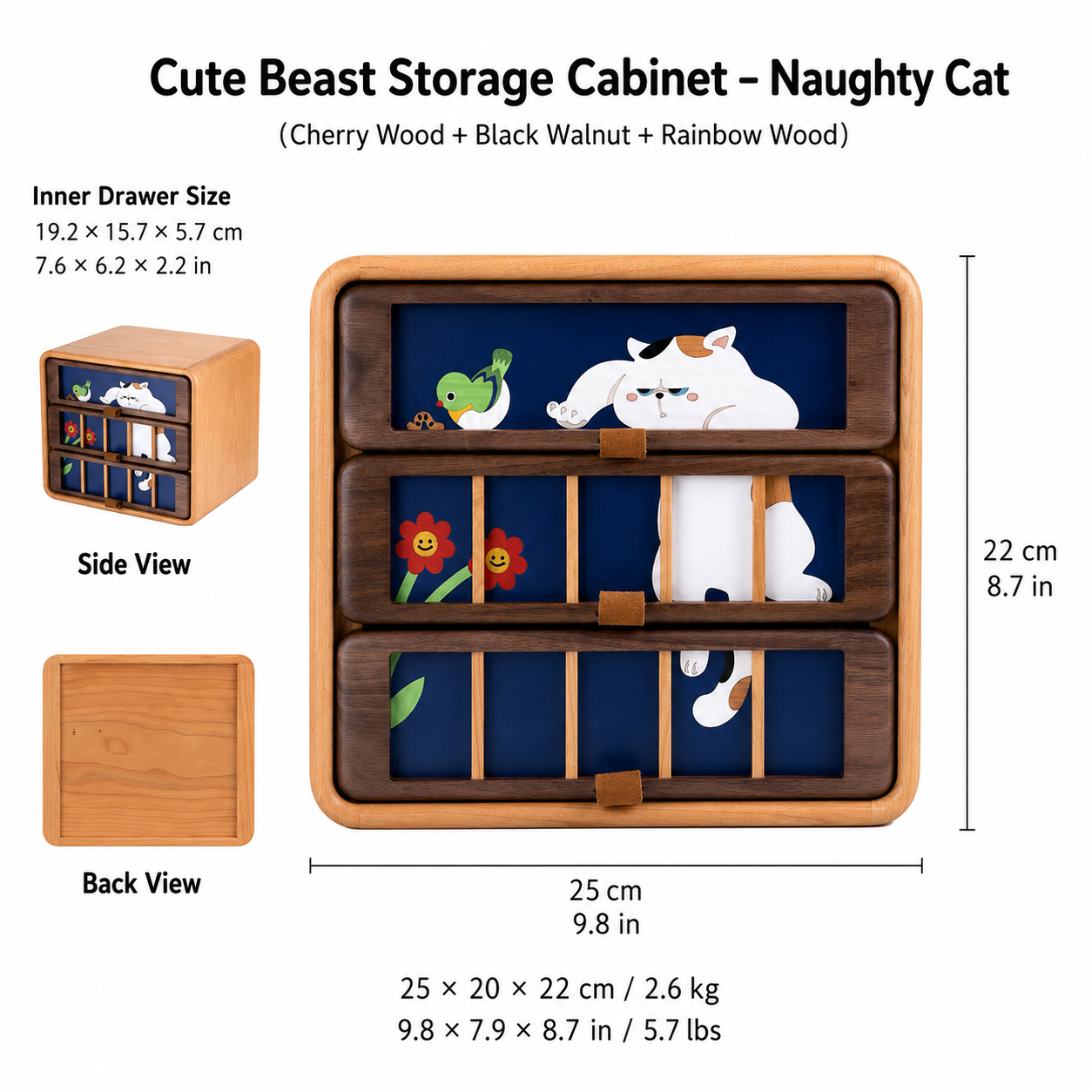 CRAFTSMM | Cute Beast Storage Cabinet - Naughty Cat
