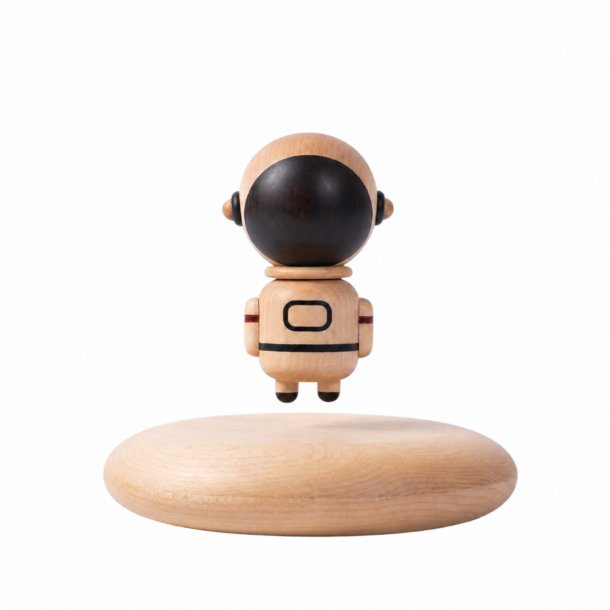 Magnetic levitation wooden astronaut