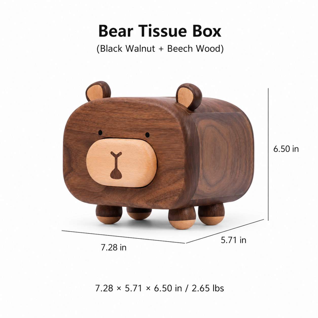 CRAFTSMM | Small Bear Tissue Box