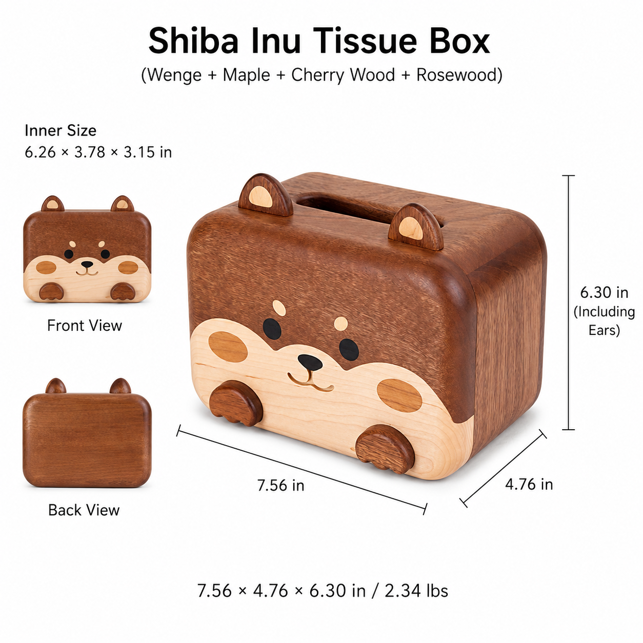CRAFTSMM | Shiba Inu Tissue Box