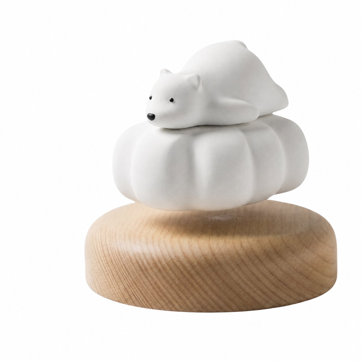 Magnetic levitation wooden polar bear