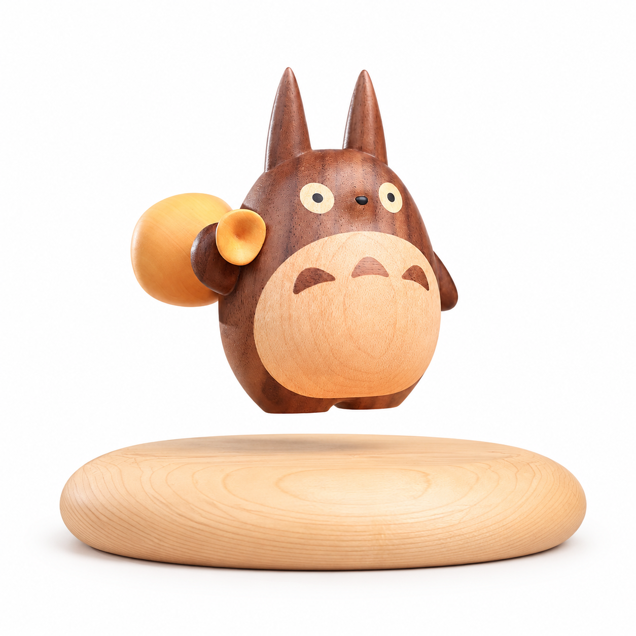 Magnetic levitation wooden Totoro