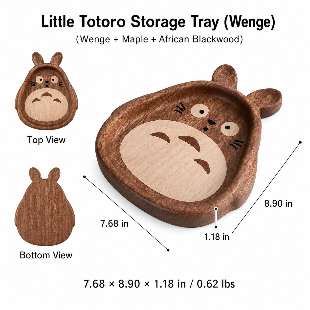CRAFTSMM | Little Totoro Storage Tray-Wenge