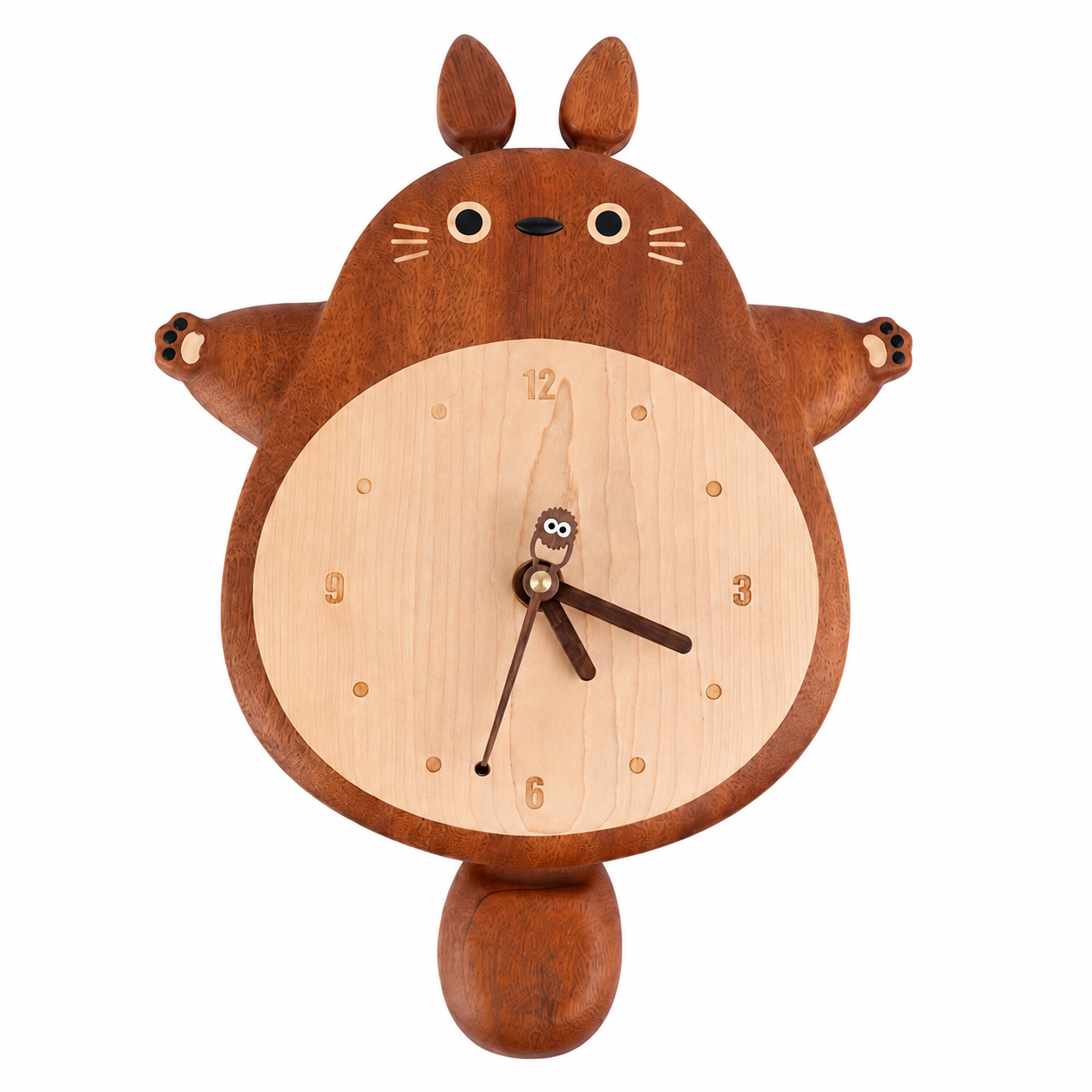 Wooden Totoro Wall Clock