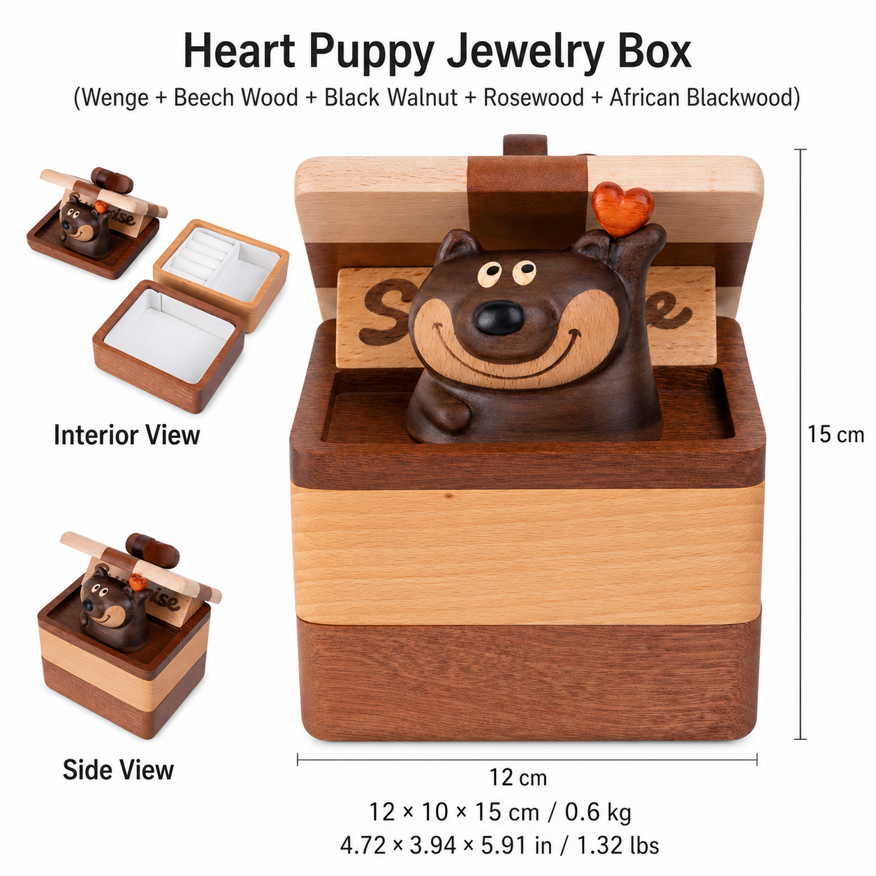 CRAFTSMM | Heart Puppy Jewelry Box