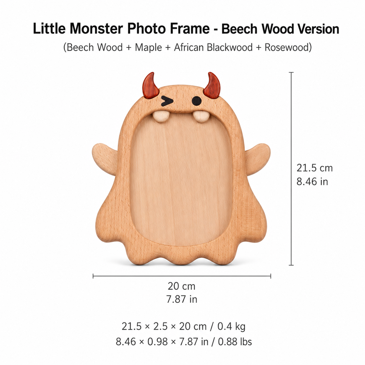 CRAFTSMM｜Little Monster Photo Frame - Beech Wood 