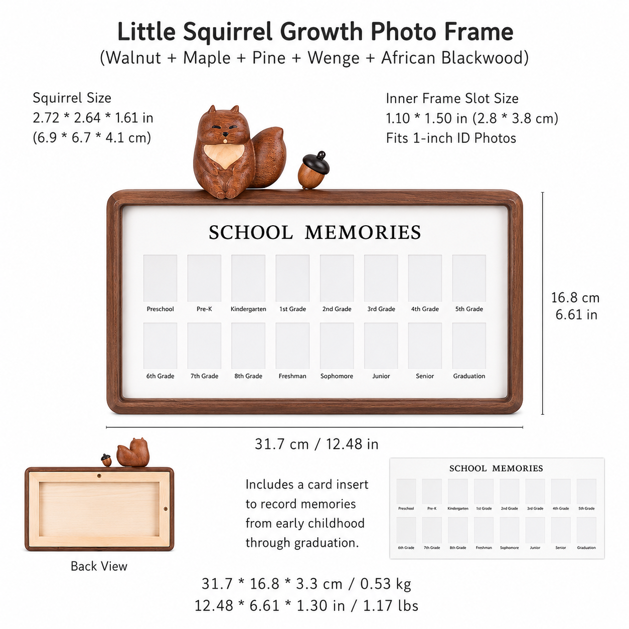 CRAFTSMM | Little Squirrel Growth Photo Frame