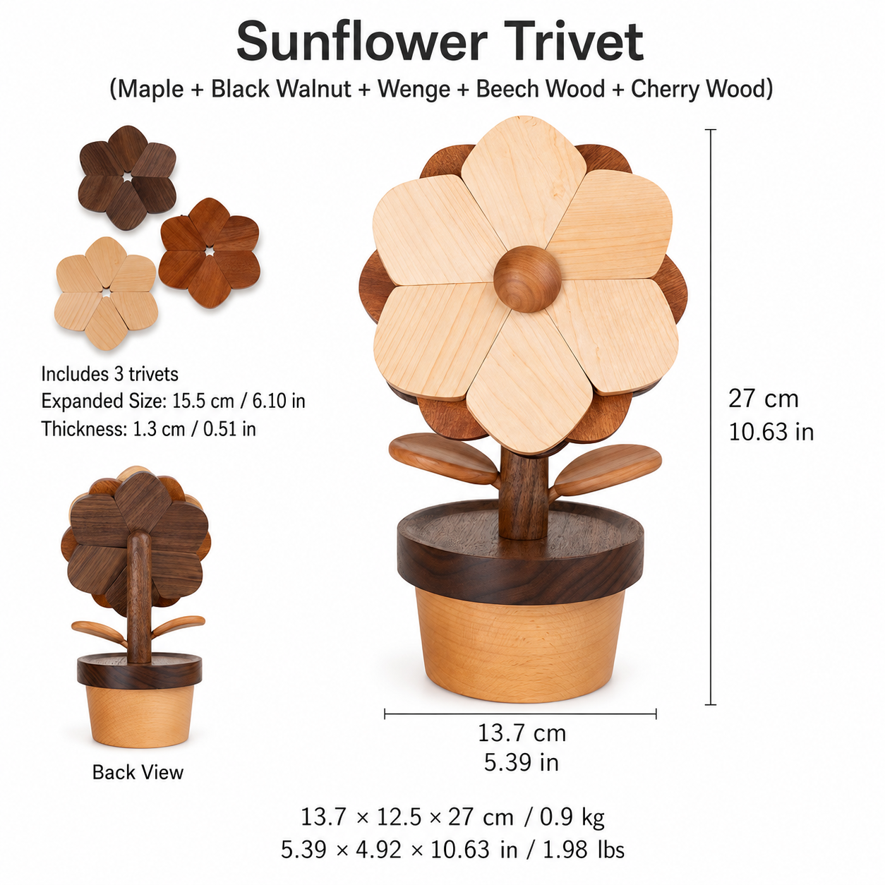 CRAFTSMM | Sunflower Wooden Trivet